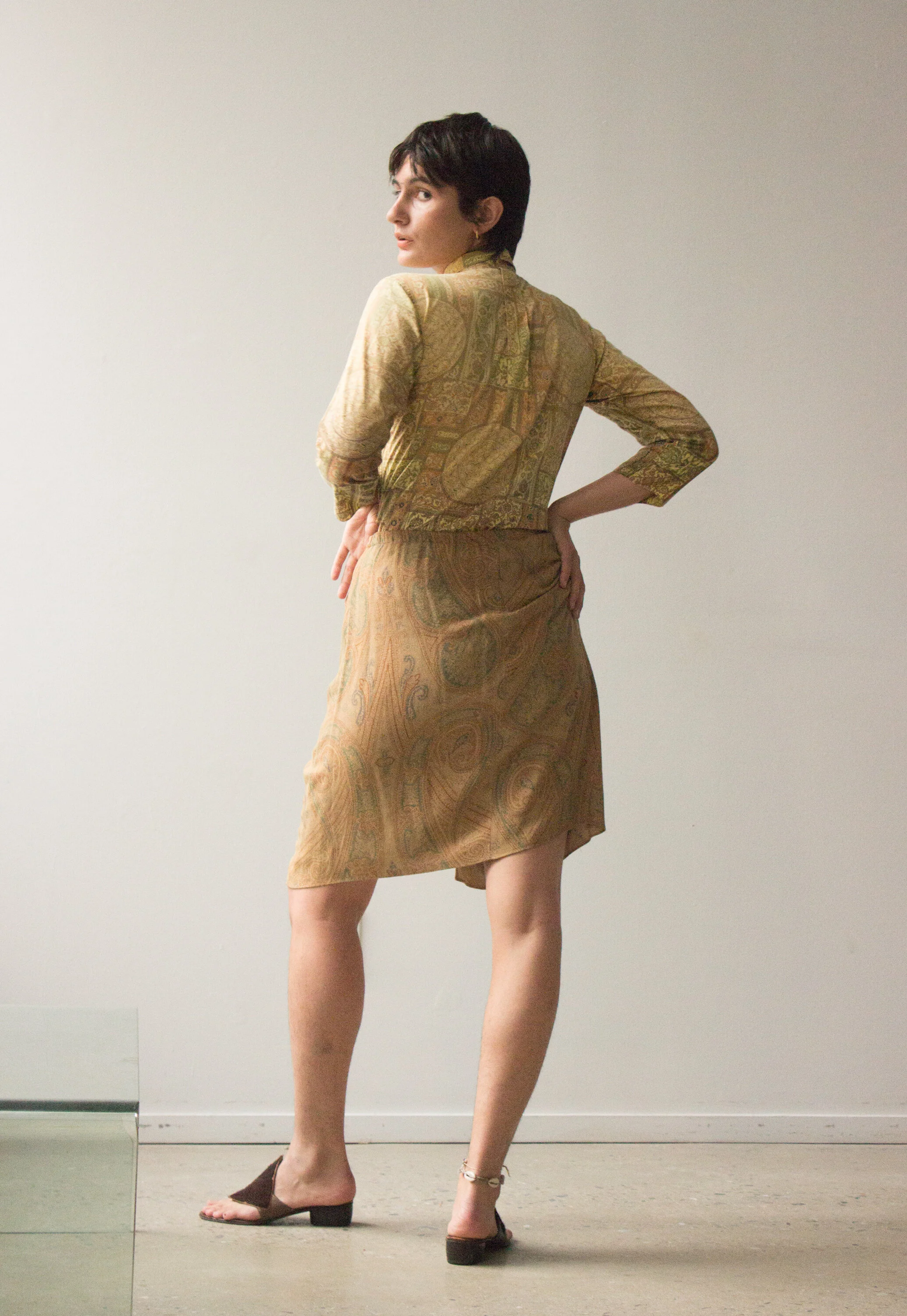 80-90s DONNA KARAN　Linen Over Jacket 90s Donna Karan Green Blazer | S-M - Lucky Vintage
